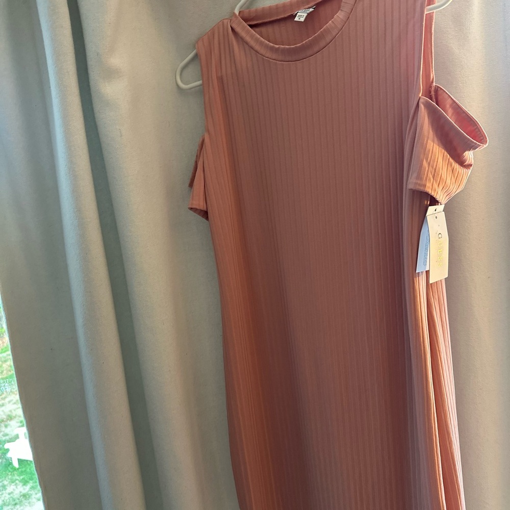 GUESS Rose Tan Cold Shoulder Dress